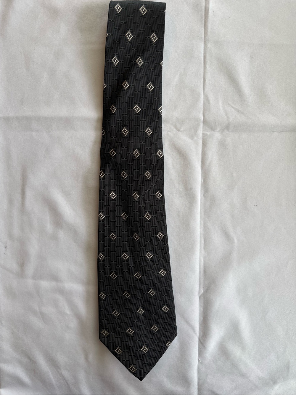 Men's Black Geometric Pattern Tie